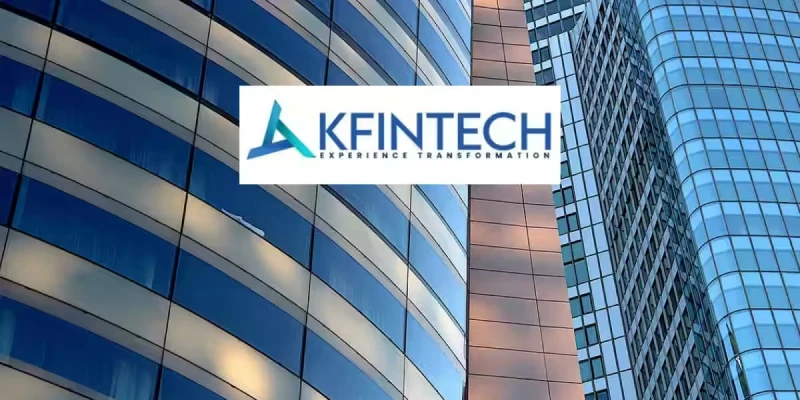 Finance professionals analyzing accounts receivable data using SAP at KFin Technologies office in Hyderabad.